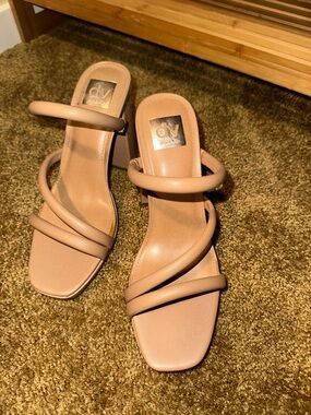 DV by Dolce Vita Blush Nude Triple-Strap Block Heel Sandals
